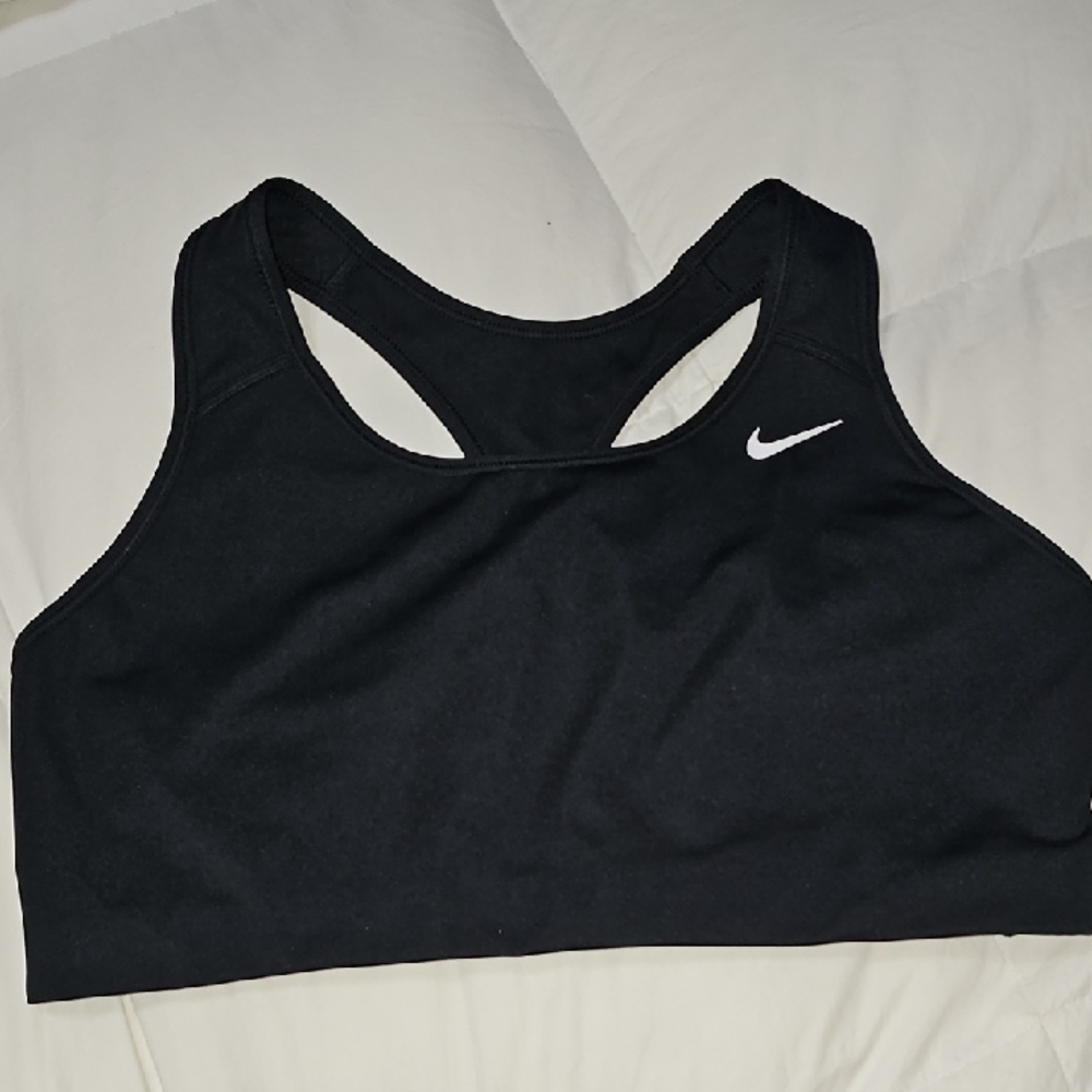 NIKE Womens Dri-Fit Black And White Sports Bra!! Medium Support. Sz X-Large